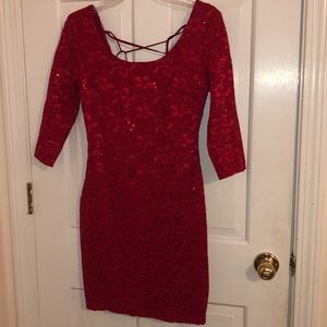 Red 3/4 Sleeved Dress